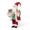 Glitzhome® 18"H Faux Fur Christmas Traditional Santa Figurine with Porcelain Face